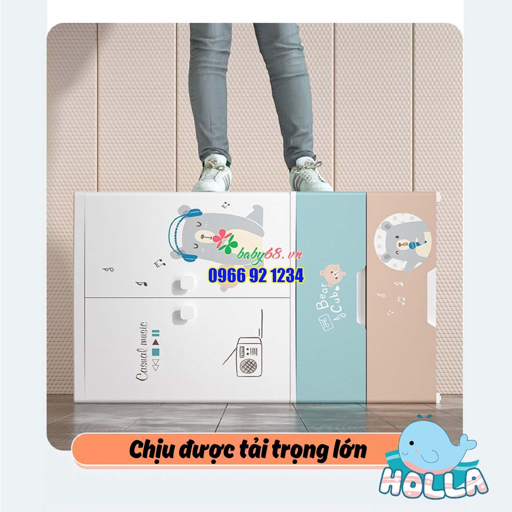 Tủ đựng quần áo 5 tầng cho bé Holla hoạt hình HL-09189
