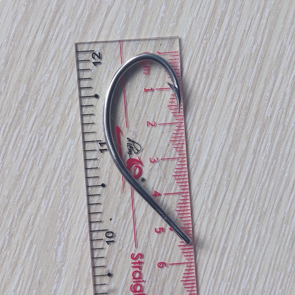 Lưỡi câu cà mau thép trắng 2.4mm 1.8mm