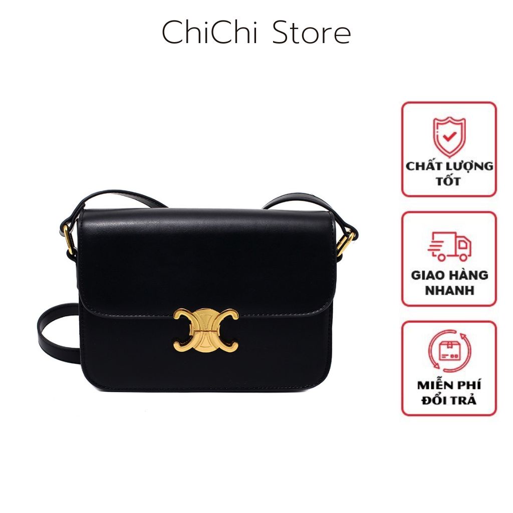 Túi xách nữ đeo chéo đeo vai da mịn khóa cài size 22 - TN01