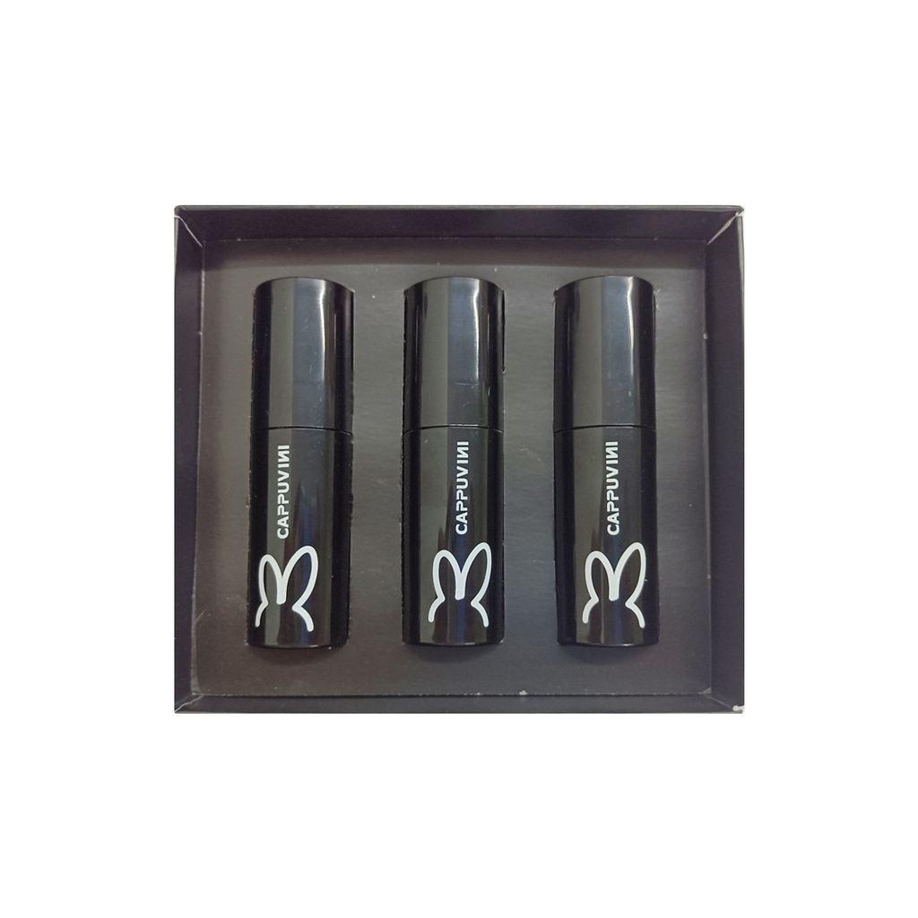 Son Môi CAPPUVINI Kết Cấu Nhung Lì Tự Nhiên Lâu Trôi Thiết Kế Vỏ Hình Thỏ Ống Nhỏ Màu Đen