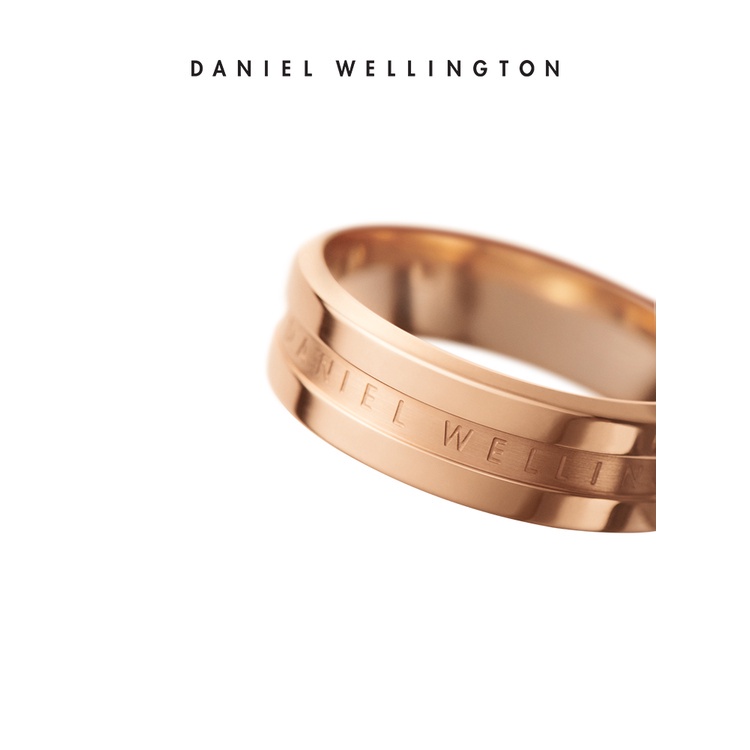 Daniel Wellington dw nhẫn nam và nữ thời trang đơn giản nhẫn đôi vàng hồng đơn sắc