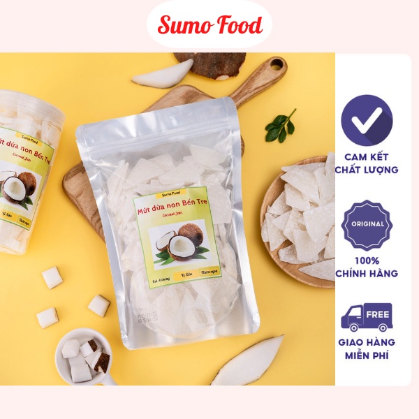 Mứt Dừa Non Bến Tre Loại 1 Mềm Dẻo, Thơm Ngon 500g ( Túi Zip)