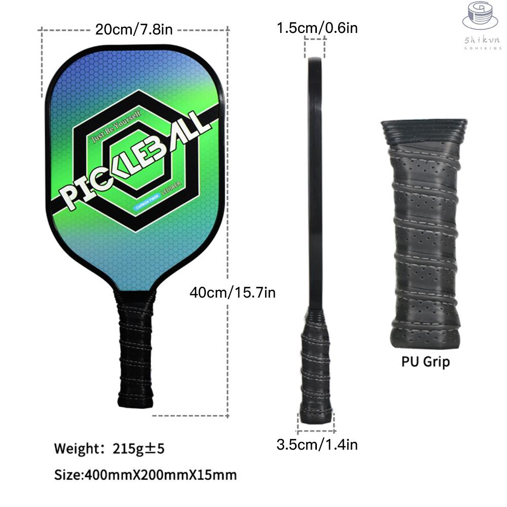 Set 1 Vợt Và 2 Quả Bóng Đánh Pickleball Bằng Sợi Carbon Siêu Nhẹ