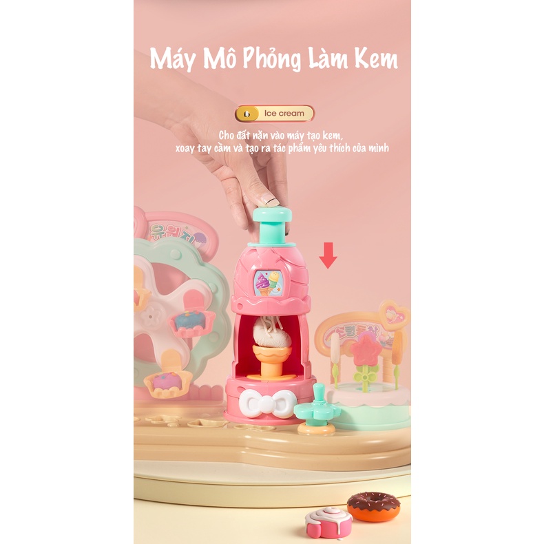 [Hàng Sẳn] Đồ Chơi Đất Sét Quà Tặng Bé Gái,Máy Làm Kem Sáng Tạo Dễ Thương. đất sét an toan sức khỏe cho trẻ nhỏ.