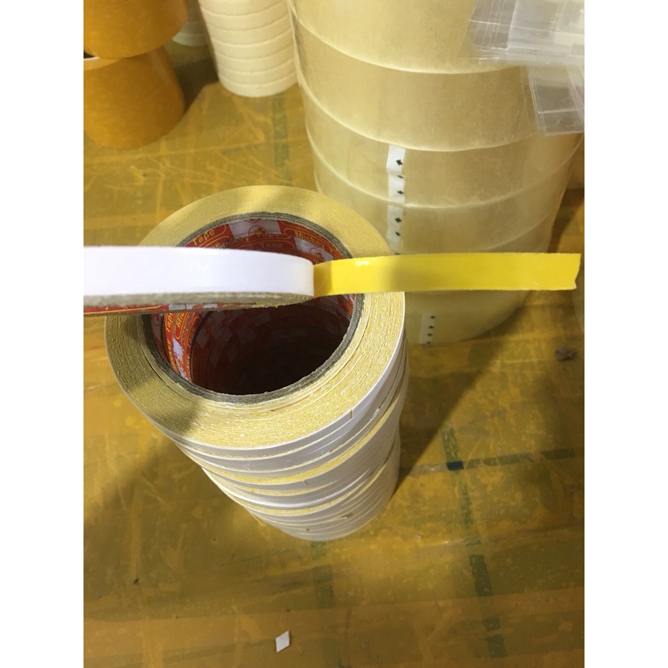 Băng dính  hai mặt dầu vàng siêu dính dài 20m