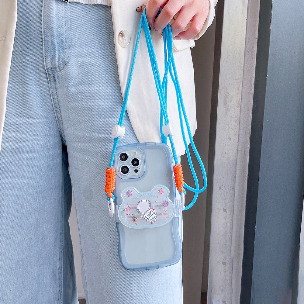 Dây Kẹp Điện Thoại Hình Stitch StellaLou Phi Hành Gia Hoạt Hình Nhiều Màu Chống Thất Lạc Có Dây Đeo Chéo