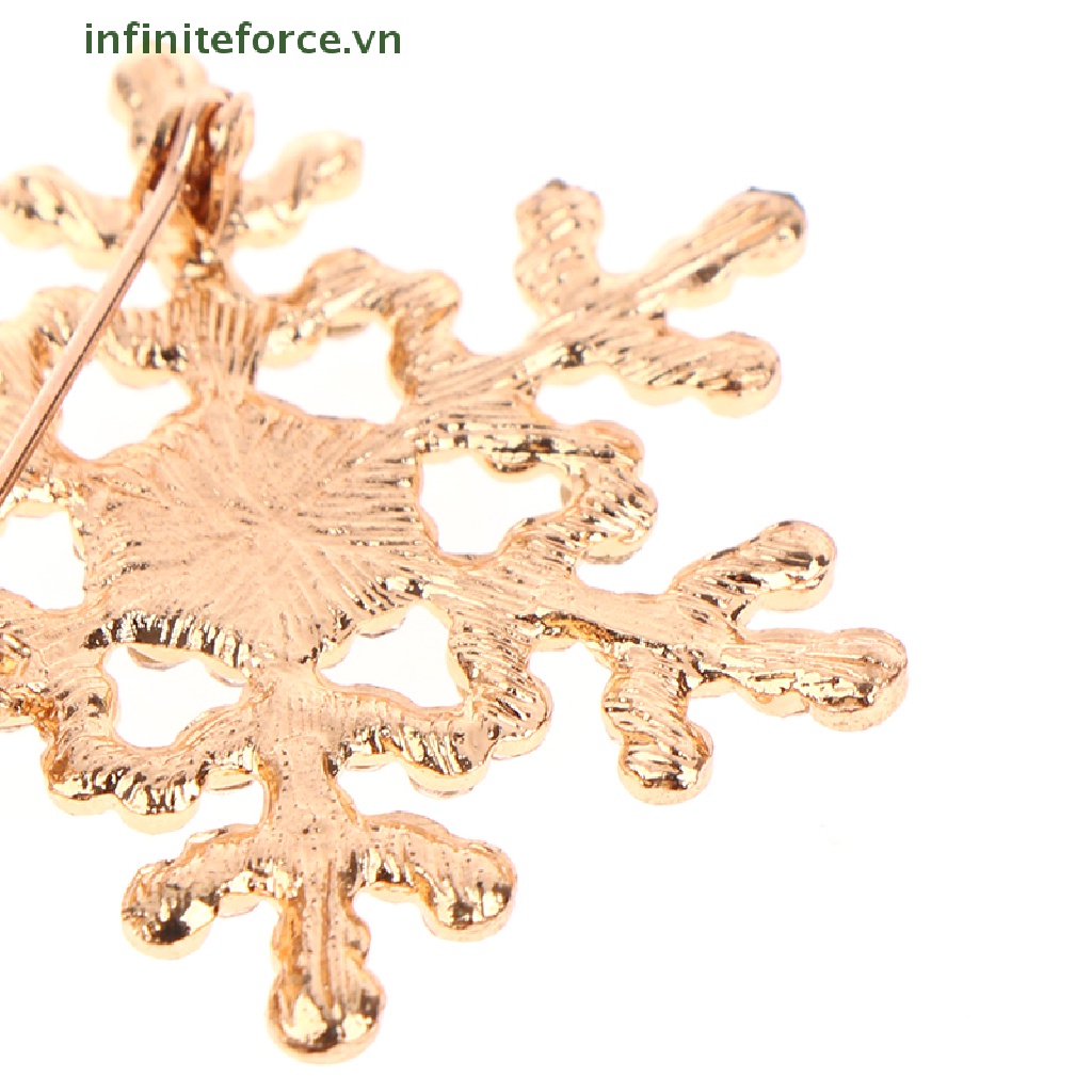 Ghim Cài Áo Hình Bông Tuyết Đính Đá Bằng Hợp Kim