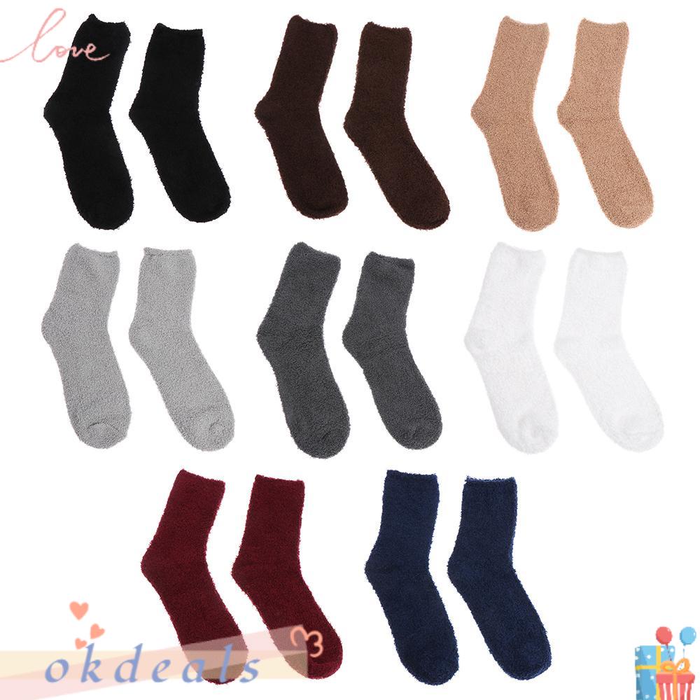 Vớ Nhung San Hô Mềm Mại Thoáng Khí Màu Trơn Giữ Ấm Mùa Đông