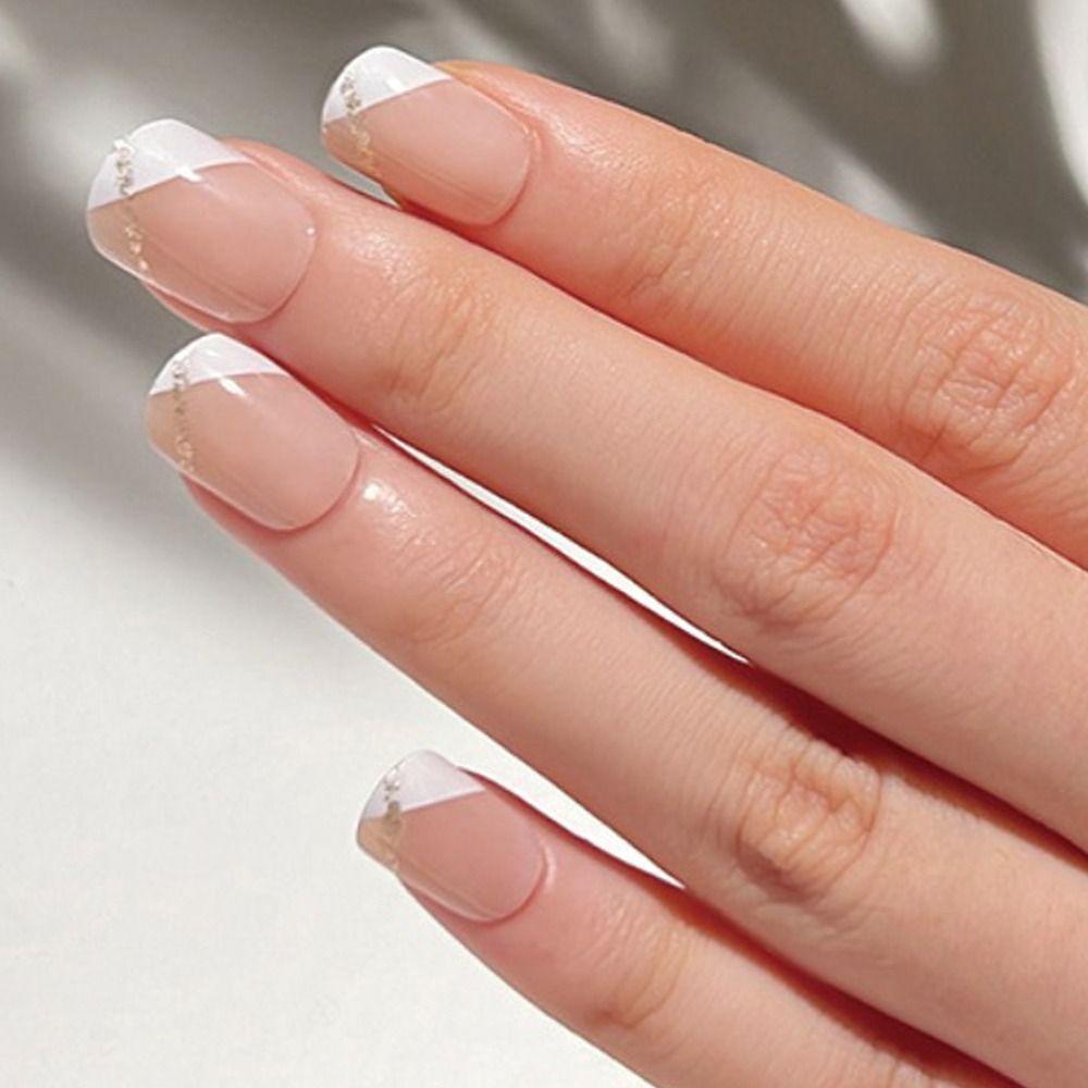 Set 24 Móng Tay Giả Che Phủ Toàn Diện Họa Tiết Lấp Lánh