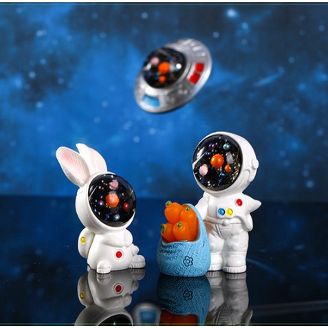 Decor bàn học bộ thỏ du hành vũ trụ bunny into the galaxy trang trí tiểu cảnh sân vườn