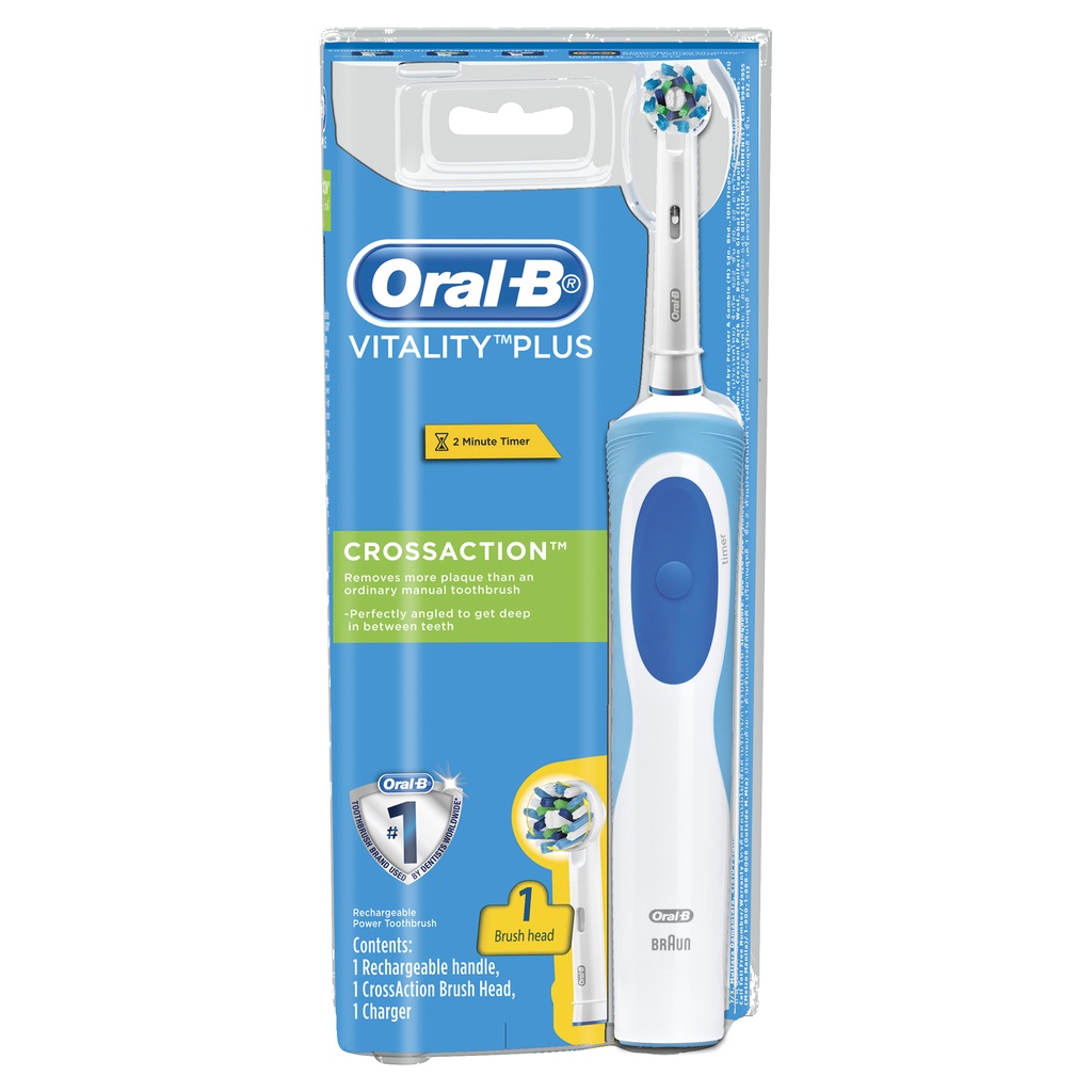 Bàn chải điện Oral-B Vitality CrossAction loại bỏ thêm đến 100% mảng bám