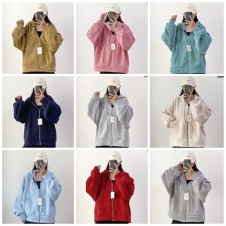 Hoodie zip tay phồng chất nỉ ngoại dáng rộng oversize hàng VNXK