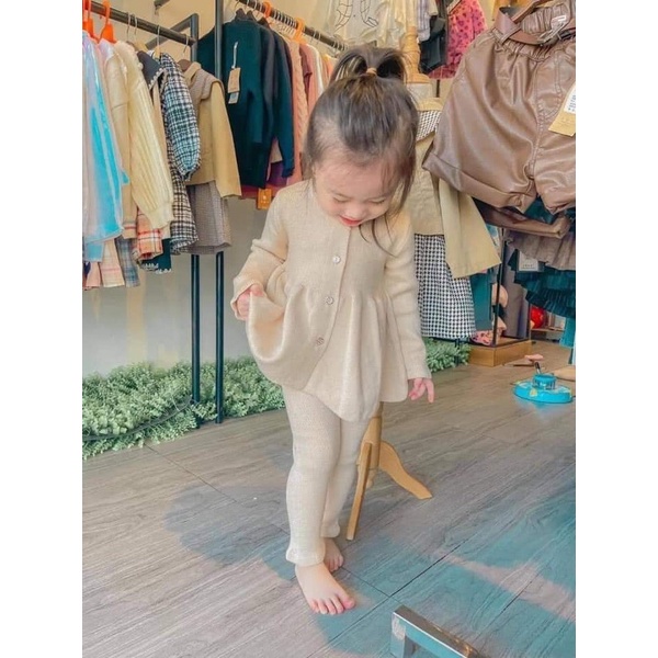 Set bộ tăm nhung babydoll cho bé gái S0004