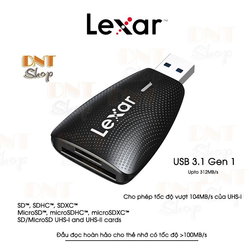 Đầu đọc thẻ nhớ Lexar Multi-Card 2-in-1 USB 3.1 Reader, Works with SD and microSD Cards