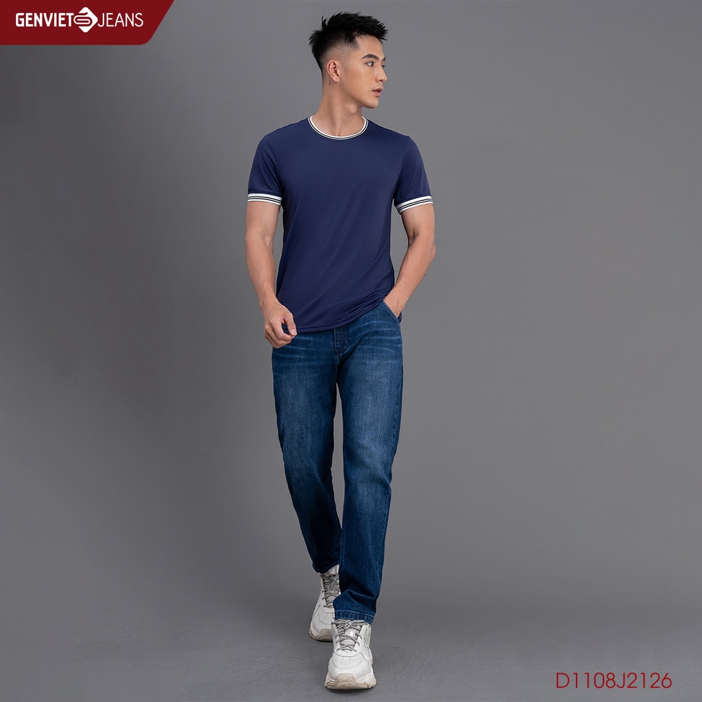 Quần Jeans Nam Genviet Trơn Chất Bò Mềm Cao Cấp Basic Dáng Đứng Không Phai D1108J2126