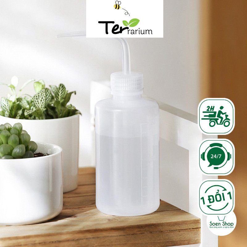 Bình tưới chuyên dụng dành cho sen đá, xương rồng cẩm nhung, cây phong thủy, vòi 90 độ phun tia nước/ terrarium Shop