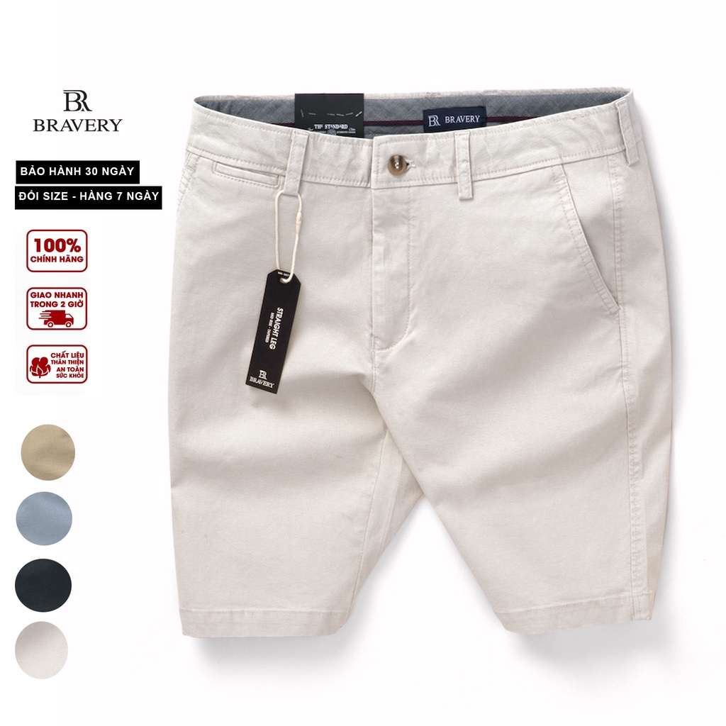 Quần short nam, Quần short kaki nam Coolluk màu Kem trắng mềm mịn dày dặn, form regular fit - Bravery