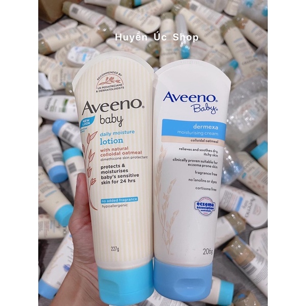 Kem Dưỡng ẩm và Sữa tắm Aveeno Baby cho bé Daily lotion  và Eczema  cho da bị chàm chuẩn Úc đủ bill