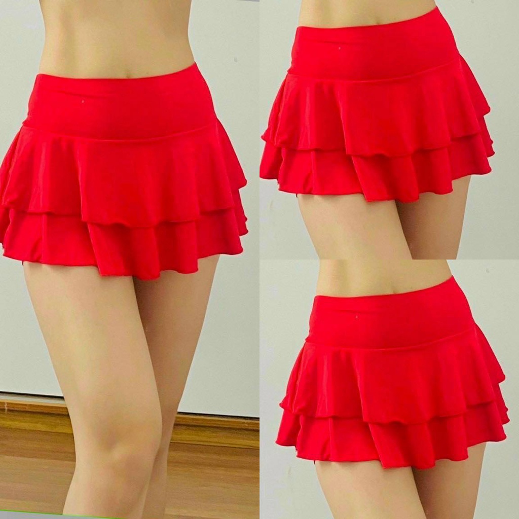 Quần váy xoè 2 lớp 2 tầng tập gym, nhảy aerobic, đi bơi, đi biển, bikini, đồng phục nhóm,trang phục biểu diễn nữ