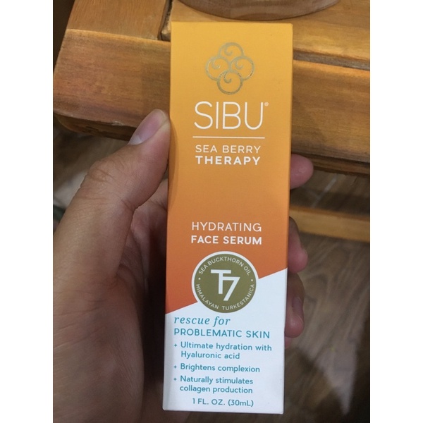 SIBU Hydrating Facial Serum w / Hyaluronic Với các thành phần mạnh có chất chống oxy hóa trong đó như dầu hắc mai biển