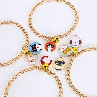 Vòng Cổ Thú Cưng Mèo Vàng Dây Xích Mèo Hoạt Hình Mặt Dây Chuyền Choker Có Thể Điều Chỉnh Vòng Cổ Phụ Kiện