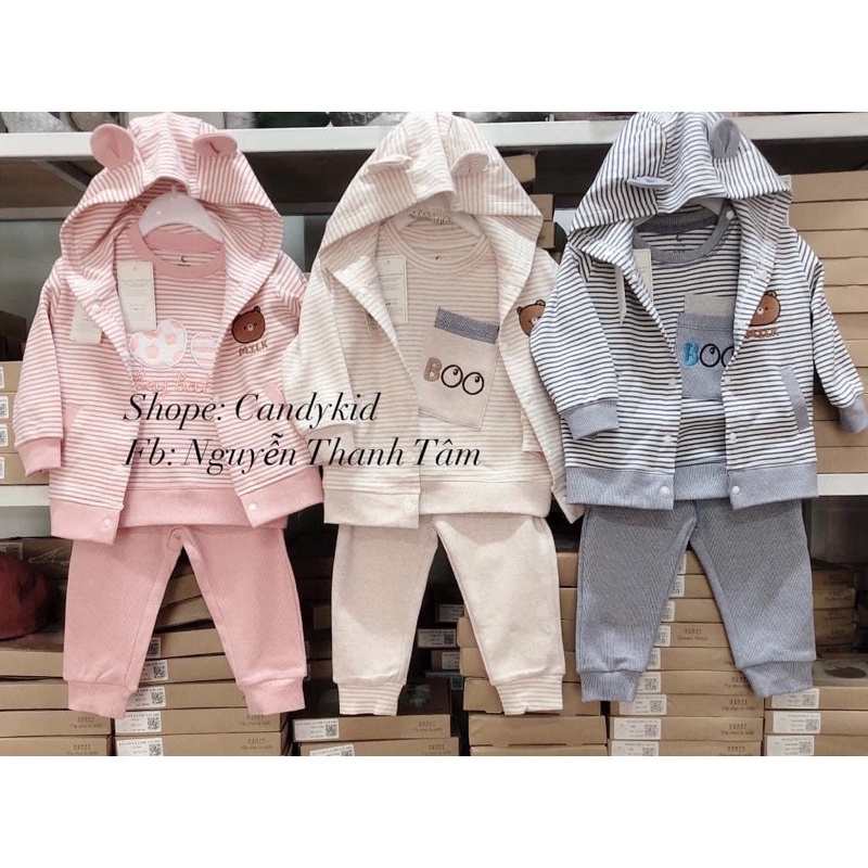 Bộ Nỉ Nhung Cổ Tròn Cho Bé 6m-3y