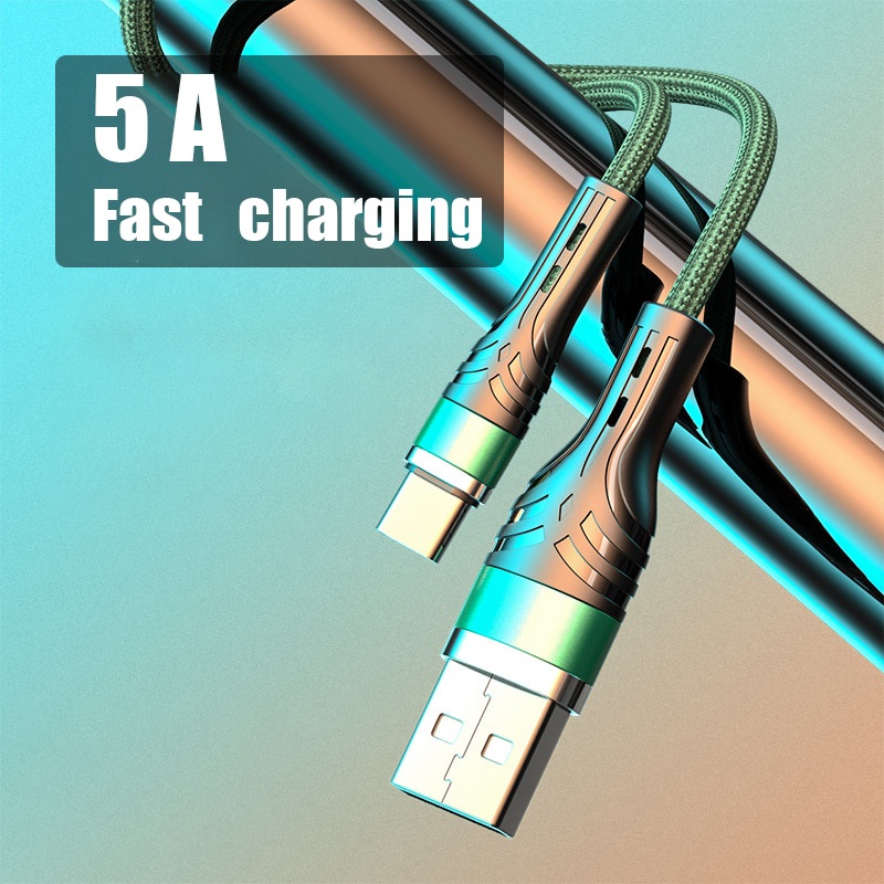 Dây Cáp Sạc Nhanh 5A Loại C Micro usb Dài 1M Dành Cho Điện Thoại Samsung Xiaomi Redmi Android