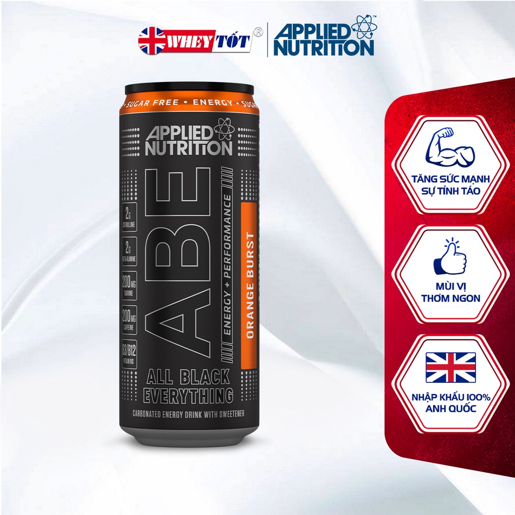 Nước uống tăng lực Applied Nutrition ABE tăng sức bền, hỗ trợ vận động thể thao 330ml