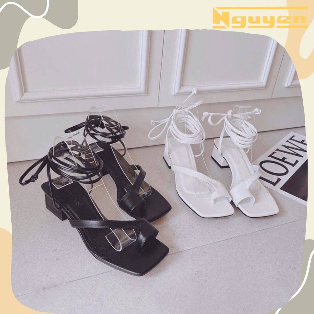 Sandal chiến binh quấn dây mũi vuông 5p-N56