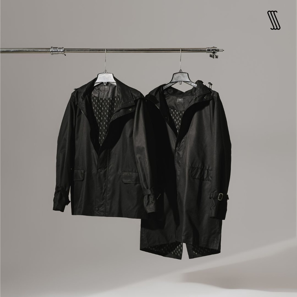 Áo khoác chống nước nam SSSTUTTER 2 lớp áo khoác dáng dài và dáng ngắn đi mưa SSS' RAINPROOF JACKET