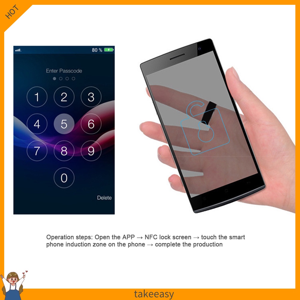 Nhẫn thép không gỉ NFC họa tiết rồng cho điện thoại