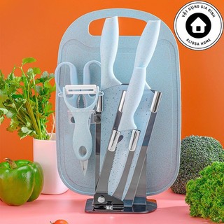 Bộ dao kéo 7 món, bộ dao nhà bếp cao cấp tiện dụng inox chống gỉ chịu nhiệt cao cấp đủ màu