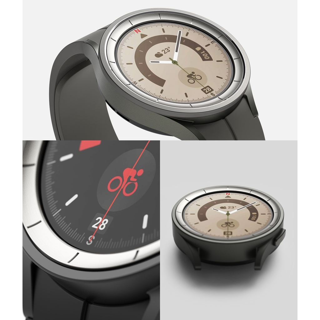 Khung bảo vệ RINGKE bằng thép không gỉ cao cấp thích hợp cho đồng hồ thông minh Galaxy Watch 5 Pro 45mm