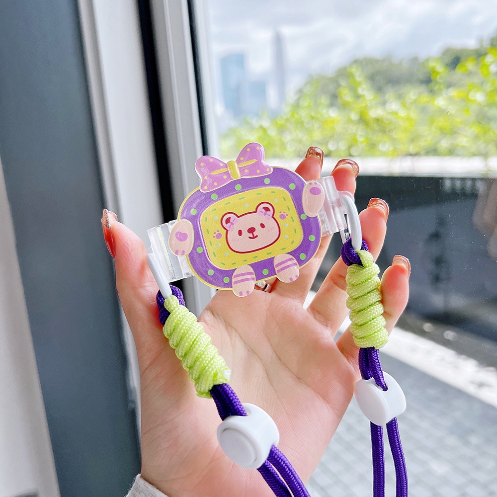 Dây Kẹp Điện Thoại Hình Gấu / Thỏ / Phô Mai / Gấu Nhiều Màu Chống Thất Lạc Dễ Phối Đồ
