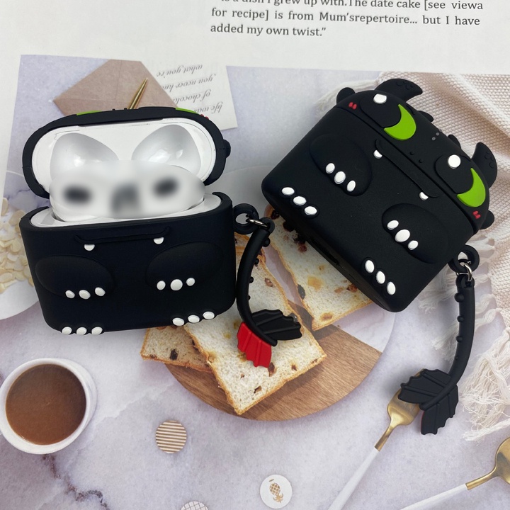 Case Airpods 1/2/3/Pro Rồng Night Fury - Vỏ ốp tai nghe không dây airpods 1/2/3/Pro rồng răng sún dễ thương - Mã TZAP387