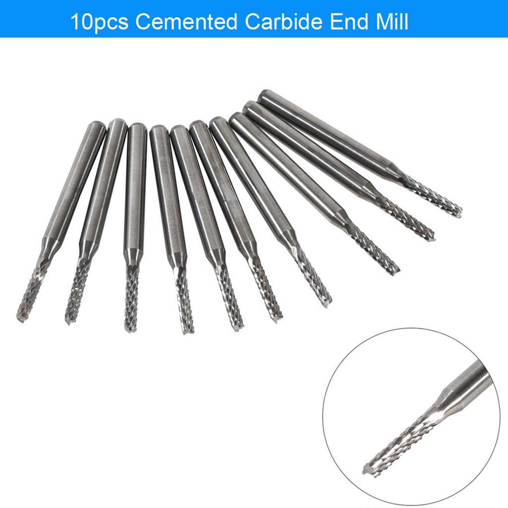 Bộ 10 mũi khoan màu bạc dài 37mm đường kính 2mm