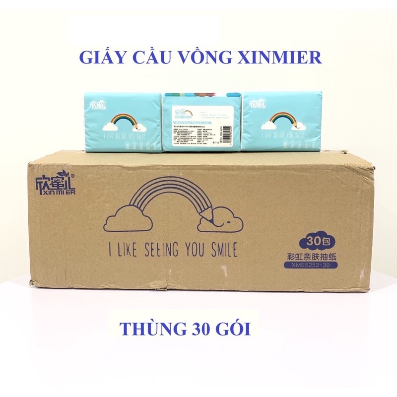 giấy ăn cầu vòng Xin Mier(thùng 30 gói)