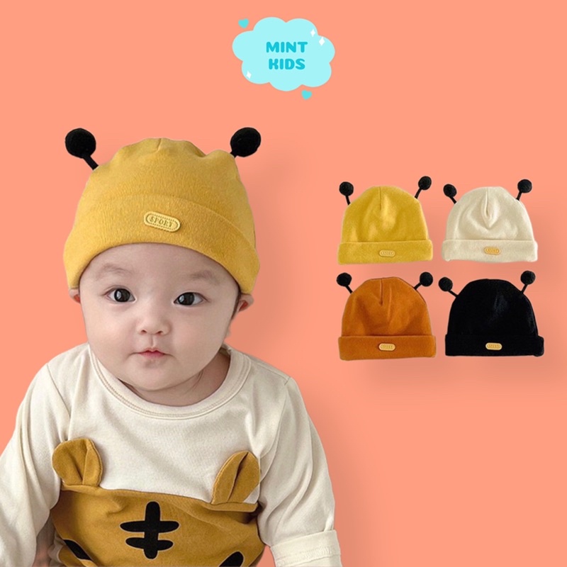 Mũ cho bé trai bé gái 3 đến 12 tháng, mũ cotton cho bé mềm mại, ấm áp phong cách Hàn Quốc MC-01