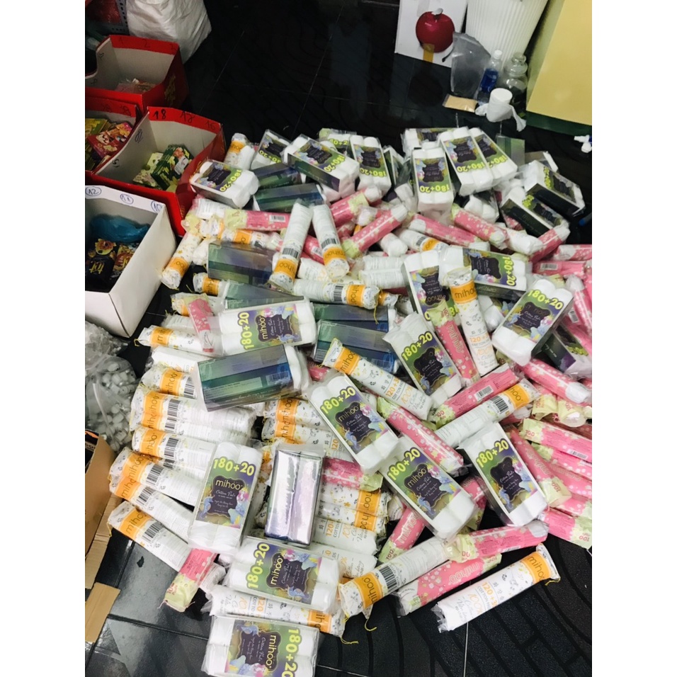 Bông Tẩy Trang Mihoo Bông Tròn Túi 200 Miếng Mermaid Cotton Pads -100% Cotton Tự Nhiên Độ Co Giãn Cao