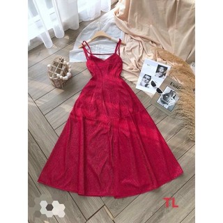 váy hở lưng gấm tacta cao cấp