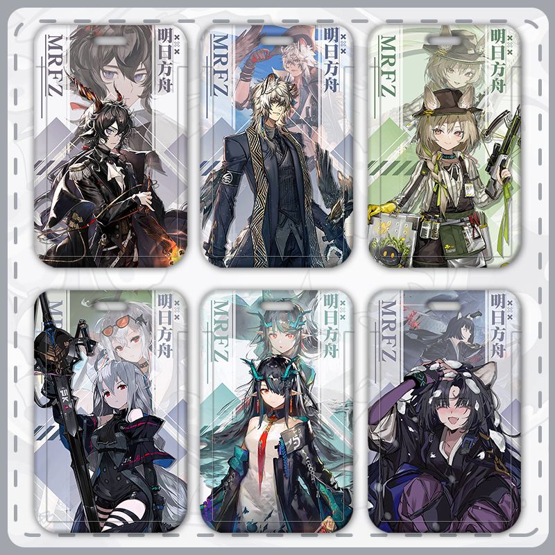 Ví Đựng Thẻ ID / Danh Thiếp Họa Tiết Hoạt Hình Arknights Tùy Chỉnh Kèm Giá Đỡ Nhẫn