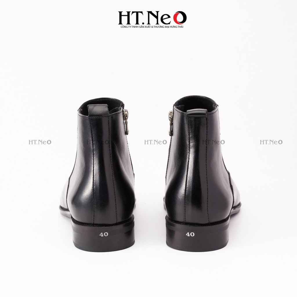 Giày đốc da bò nam HT.NEO Da bò nguyên miếng mịn bóng, khóa zip ctiện dụng nhưng vẫn không kém phần sành điệu DN25