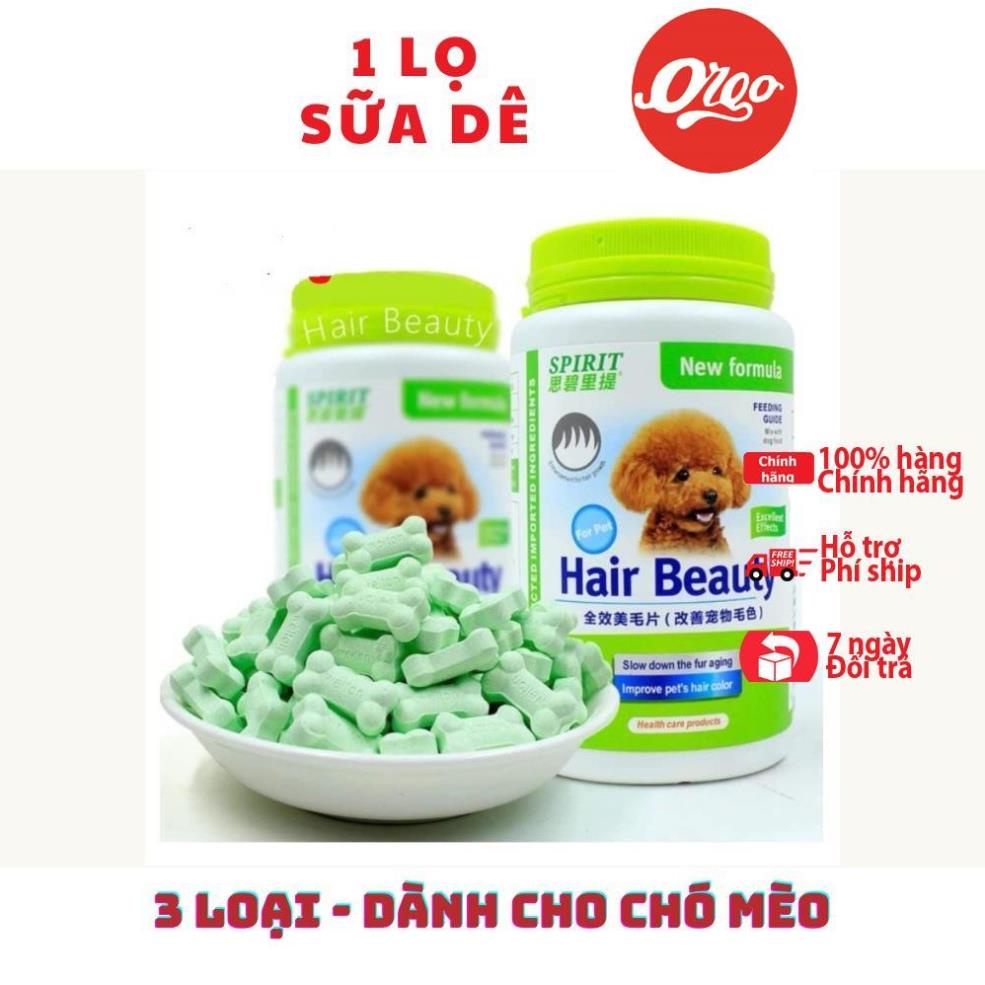 Orgo New (lọ 160gr) Viên sữa dê dưỡng chất canxi spirit cho chó mèo giúp dưỡng lông chắc xương và chó mèo biếng ăn