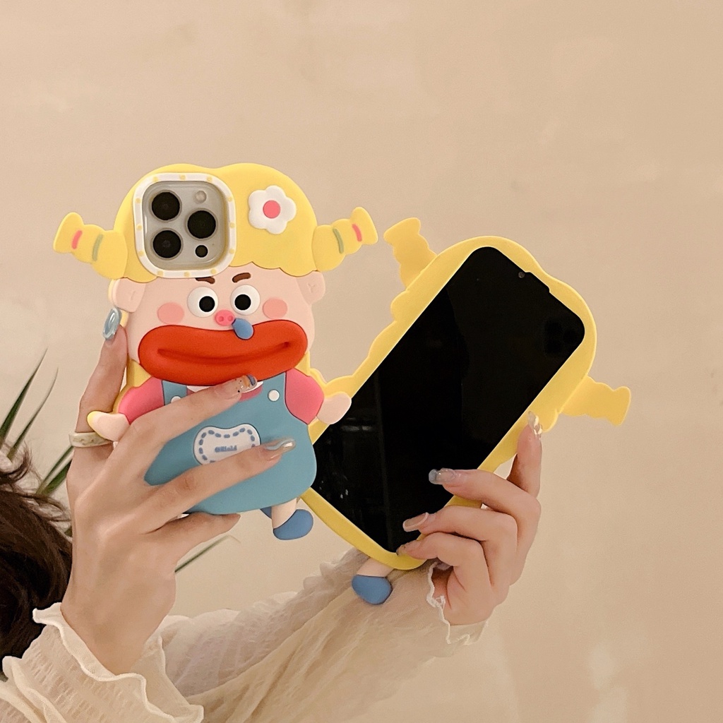 Ốp Điện Thoại Hình Cô Gái 3D Cho iPhone 13 pro max 6 / 6splus / 7 / 7plus / 8 / 8plus / x / xr / xs / 11 / 12 / 13 / 14 / pro / max / plus / promax