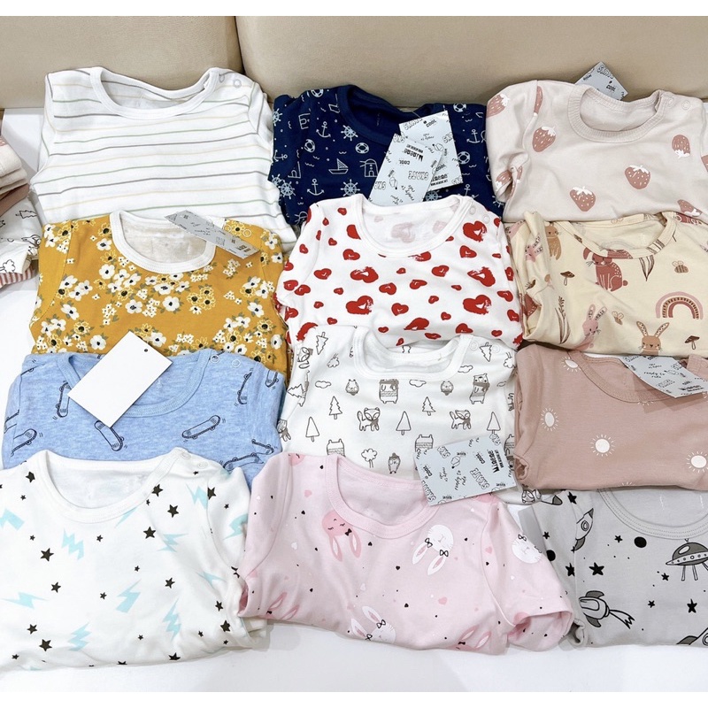 Set bộ body kèm quần bé trai bé gái hiệu minene xinh ngây.