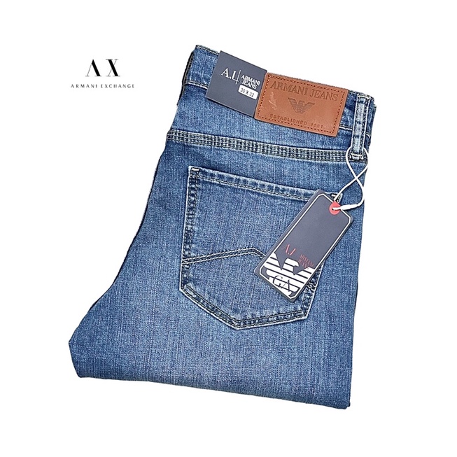 Quần jean nam hàng hiệu Armani xuất khẩu chuẩn hãng - phôm chuẩn size , vãi cao cấp không ra màu