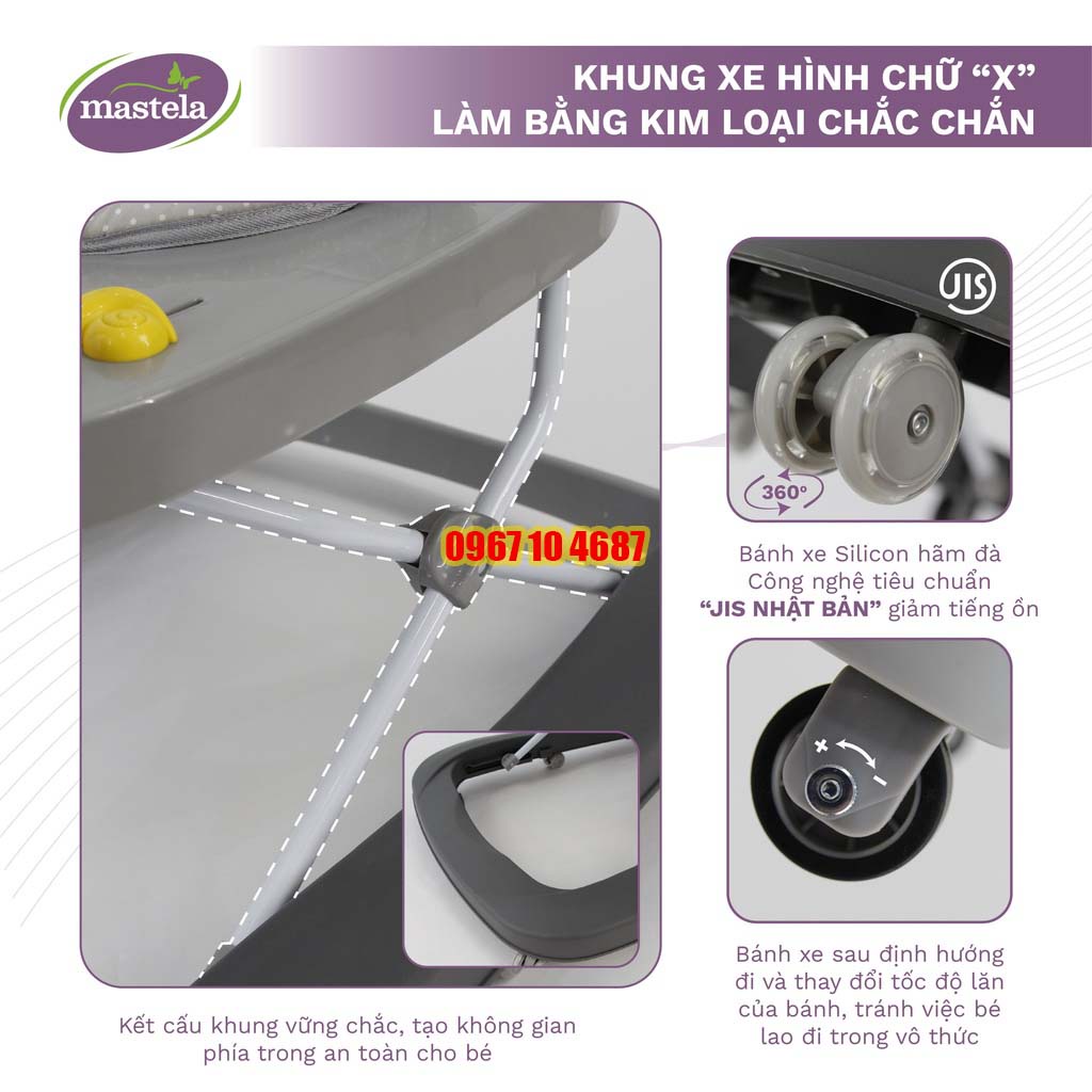 Xe tập đi đa năng 3 giai đoạn cho bé từ 6 tháng- Chính hãng Mastela 1508 Bảo hành 12 tháng