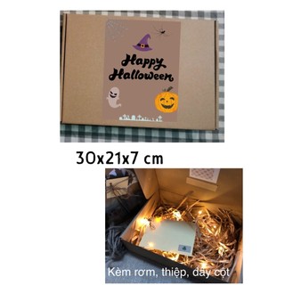 HỘP QUÀ HALLOWEEN kèm rơm thiệp dây cột, DIY Combo 20món tự làm 4 thiệp handmade, 20 món diy làm hộp quà