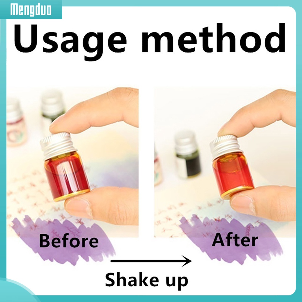 MD❀5ML 24 Colors Calligraphy Writing Painting Fountain Pen Ink with Glitter Powder