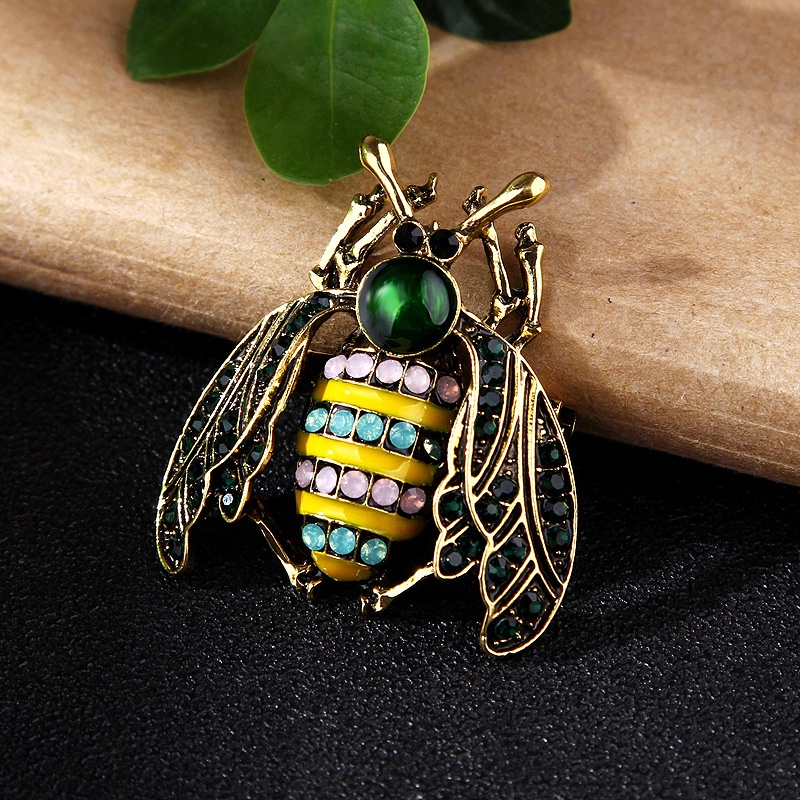 Ghim Cài Áo Hình Bọ Cánh Cứng Đính Đá Nhiều Màu Sắc Thời Trang Cho Nữ